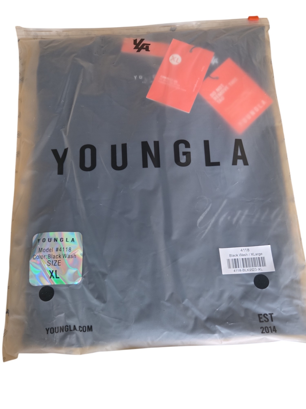 YoungLA Black T-Shirt Blackwash Pegasus Graphic - Picture 3 of 3